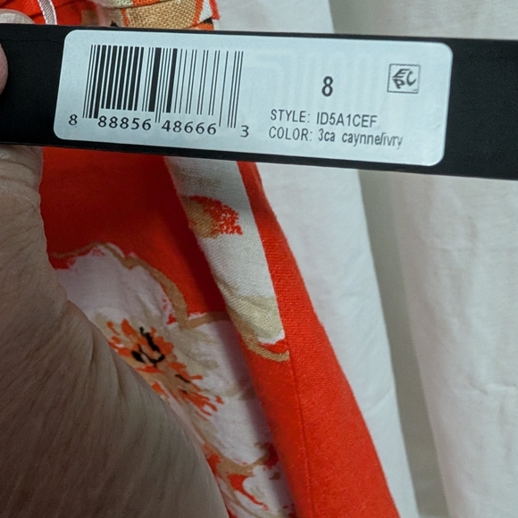 Floral Orange Sleeveless Dress - Picture 3 of 3